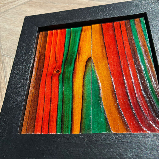 Malachite Vein - Framed Wood Wall Art